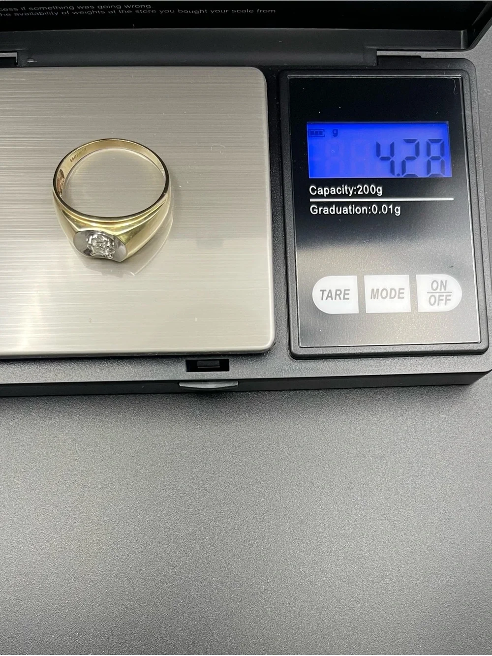 Men’s vintage 1991 14K yellow gold diamond cluster ring